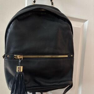 Margot Beautiful Black Leather Backpack with Tassel! Like New!